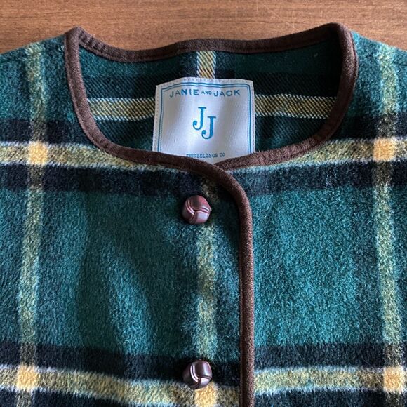 Janie & Jack Green Plaid Cape Girls' 5-6 - Picture 5 of 11